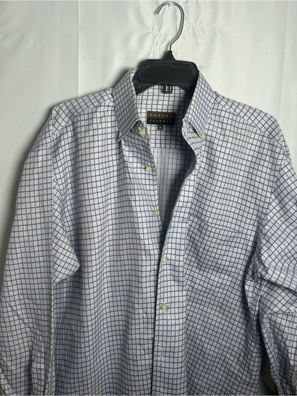 Robert Talbott White and Light Blue Windowpane Dress Shirt